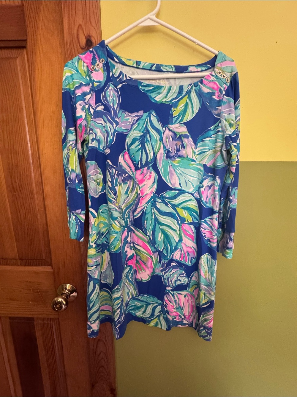 Lilly Pulitzer Blue Teal Green Printed midi dress